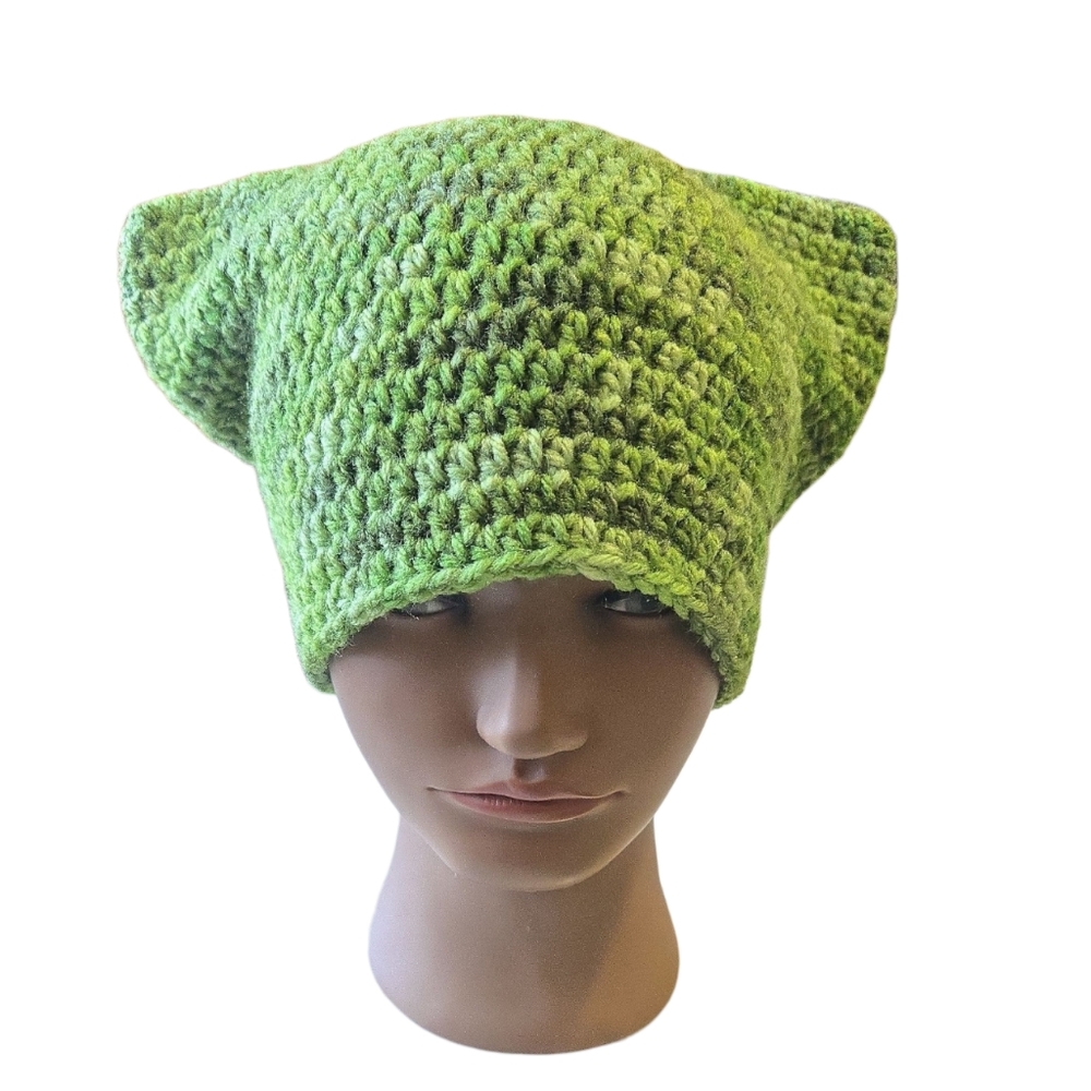 Two Handmade Crochet "Army" Cat Beanie Bundle, Adult/Child Size, Unisex, OFFERS - Picture 4 of 4
